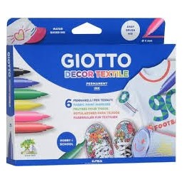 ROTULADOR GIOTTO C/6 TEXTILE COLOR SURTIDOS