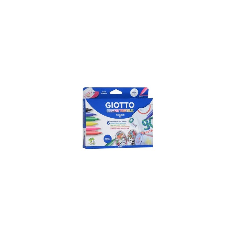 ROTULADOR GIOTTO C/6 TEXTILE COLOR SURTIDOS