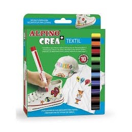 ROTULADOR ALPINO 10 COLORES CREA TEXTIL