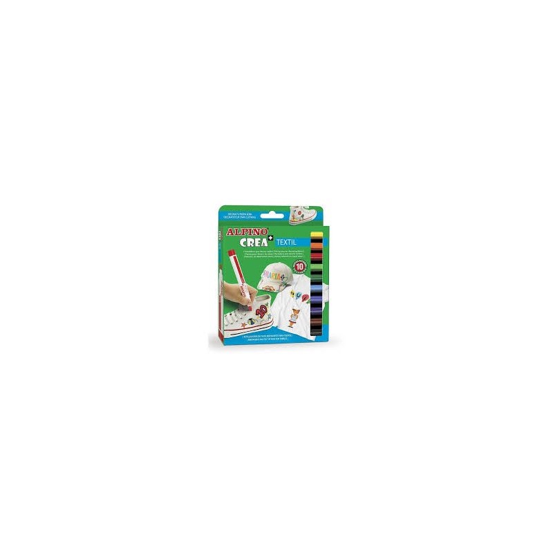ROTULADOR ALPINO 10 COLORES CREA TEXTIL