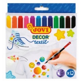 ROTULADOR JOVIDECOR TEXTIL ACRYL C/12 COLORES SURT