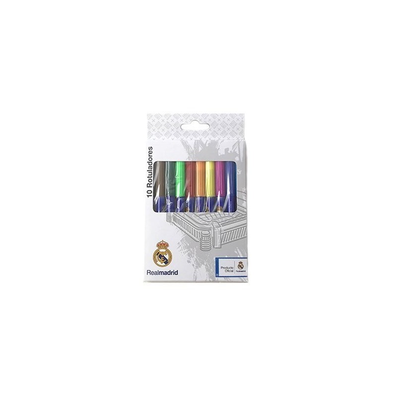 SET DE 10 ROTULADORES REAL MADRID