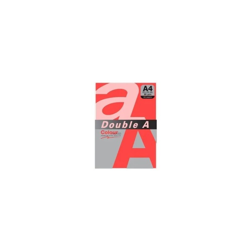 PAPEL DOUBLE A A4 80GR 25H ROJO