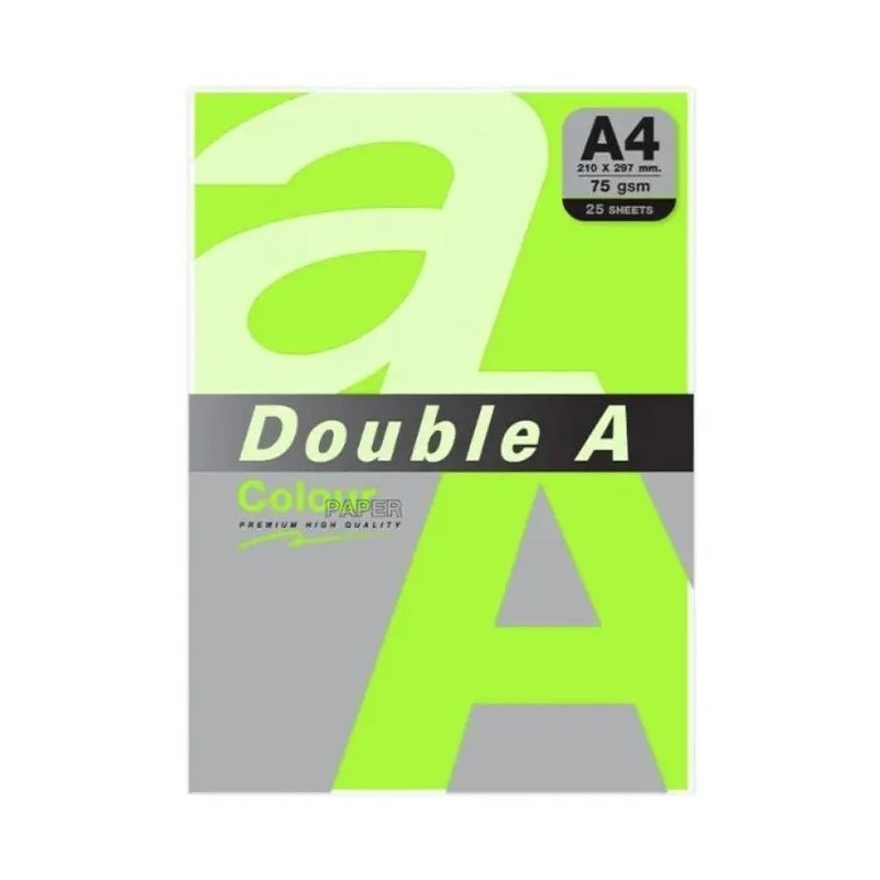 PAPEL DOUBLE A A4 80GR 25H VERDE NEON