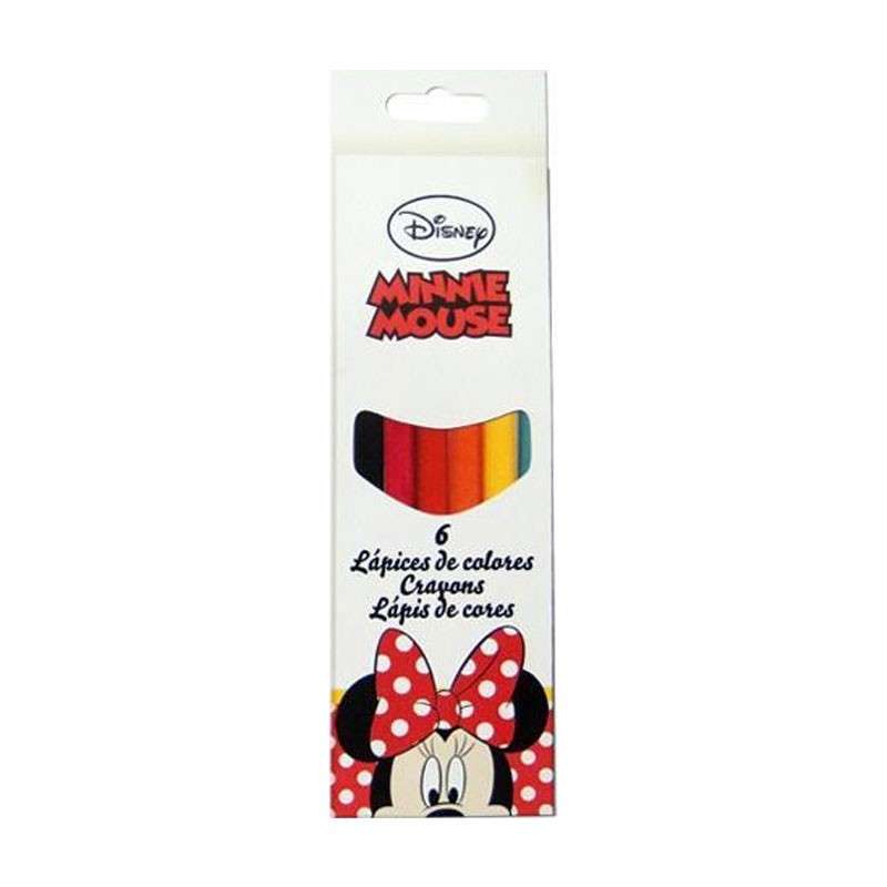 SET DE 6 LAPICES DE COLORES MINNIE MOUSE DISNEY