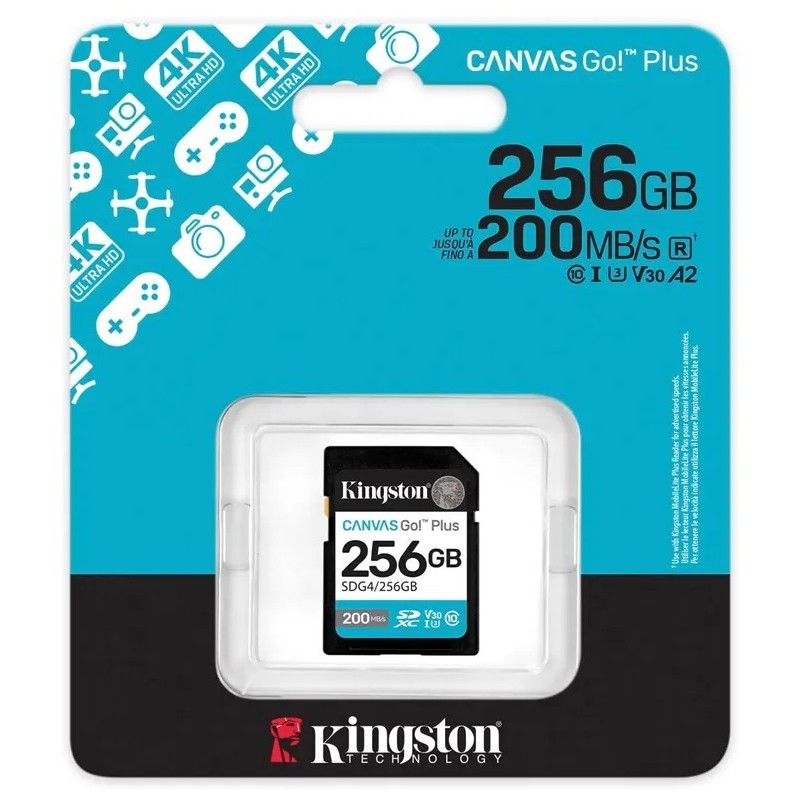 KINGSTON TARJETA SDXC 256GB UHS-I U3 V30 200MB SG