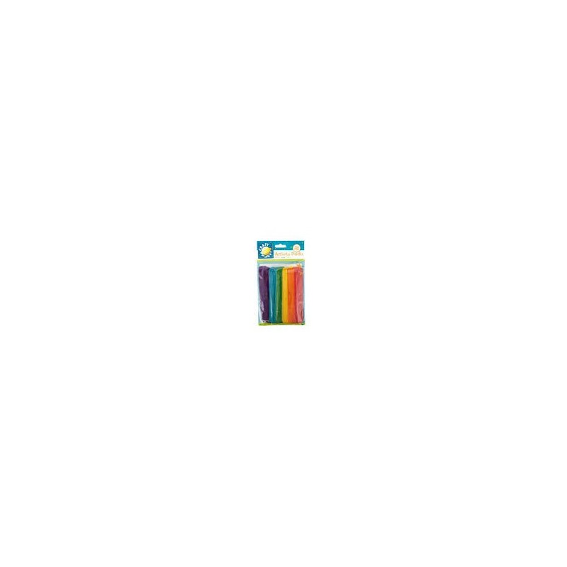 PALOS POLO MADERA COLORES 15CM 25UDS
