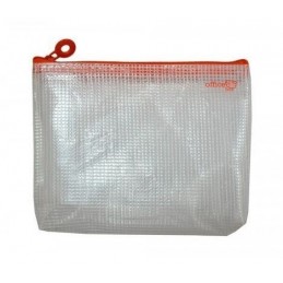 BOLSAS MULTIUSO TRANSPARENTE A6 CREMALLERA NARANJA