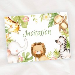 TARJETA INVITACION 13.3x19 BLISTER 10un ANIMALES