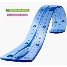 POLYBAG REGLA 30CM MILAN FLEXIBLE AZUL