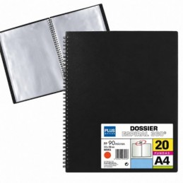 CARPETA FUNDAS PLUS ESPIRAL 20F NEGRO
