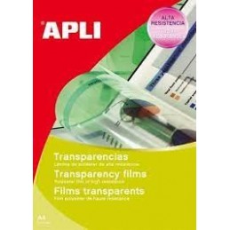 TRANSPARENCIAS LASER APLI 100 unid