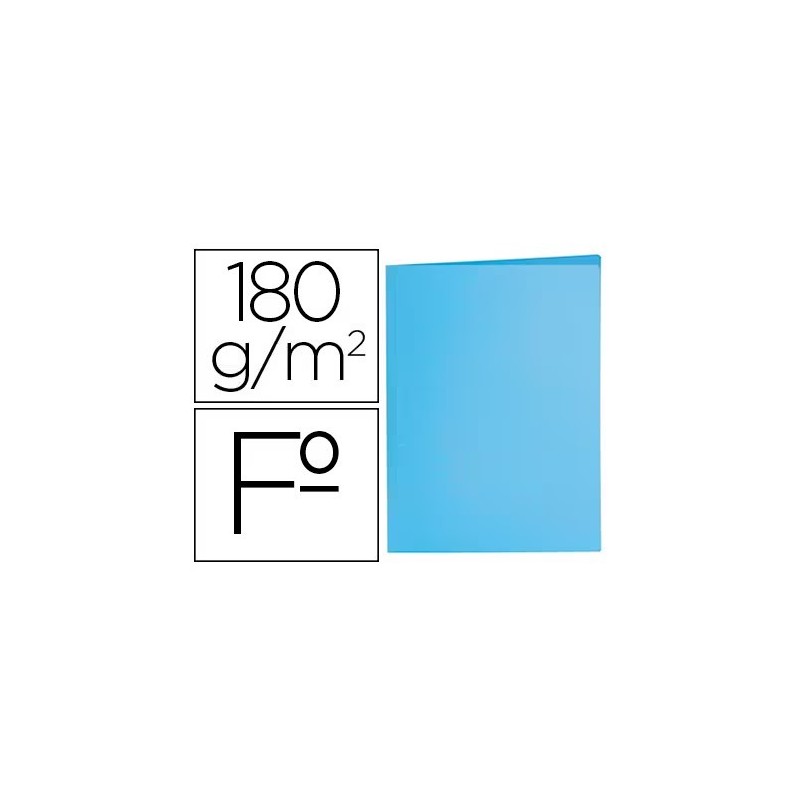 PAQ/50 SUBCARPETAS FOLIO 180G AZUL CLARO
