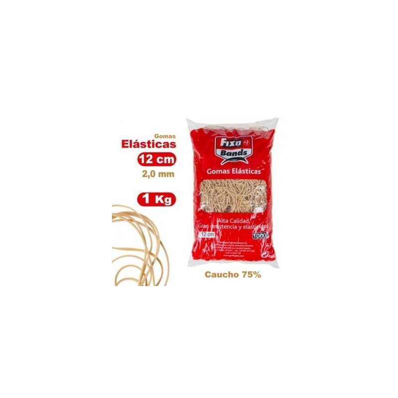 GOMAS ELASTICAS 2MMx12CM FIXO BOLSA 1KG