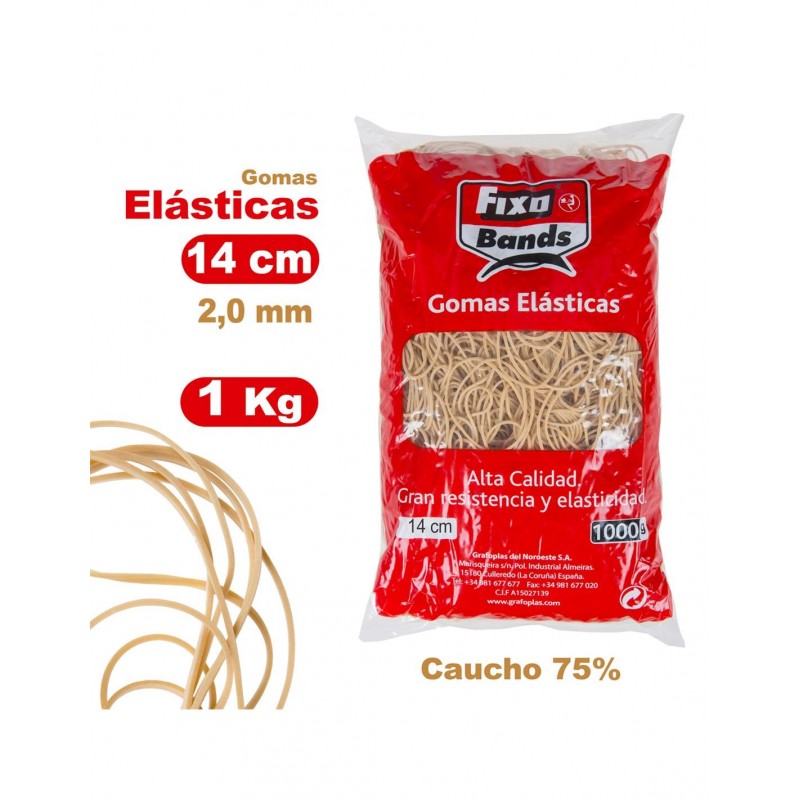 GOMAS ELASTICAS 2MMx14CM FIXO BOLSA 1KG