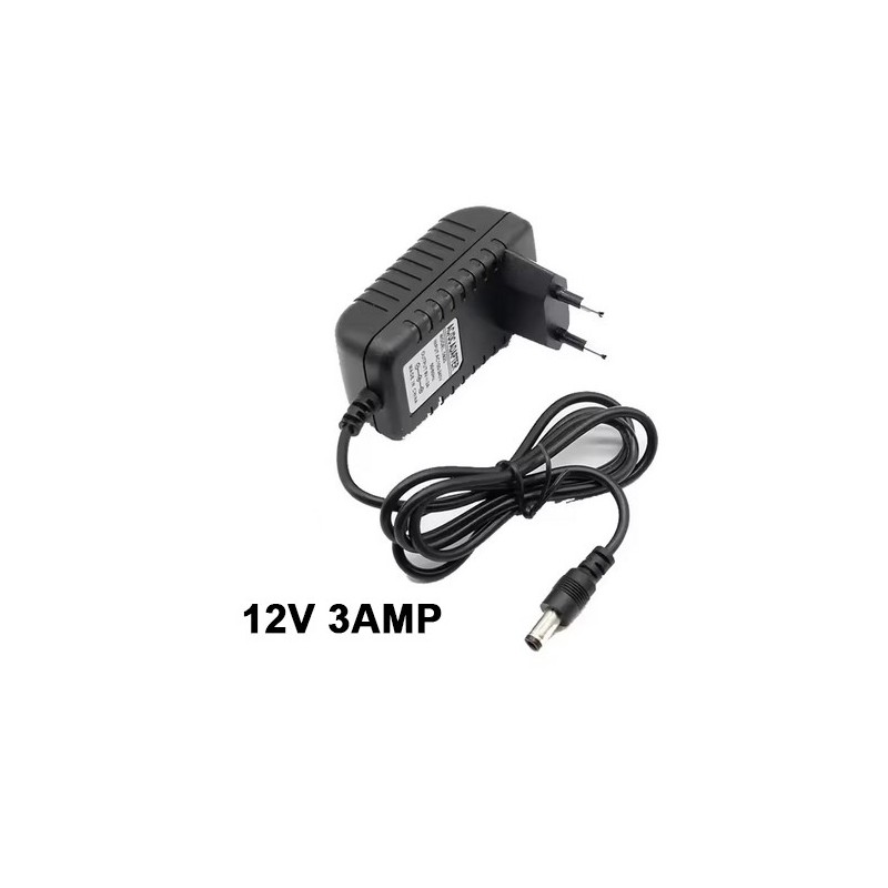 ADAPTADOR 12V 3AMP CLAVIJA GRANDE 5.5x2.5 MM