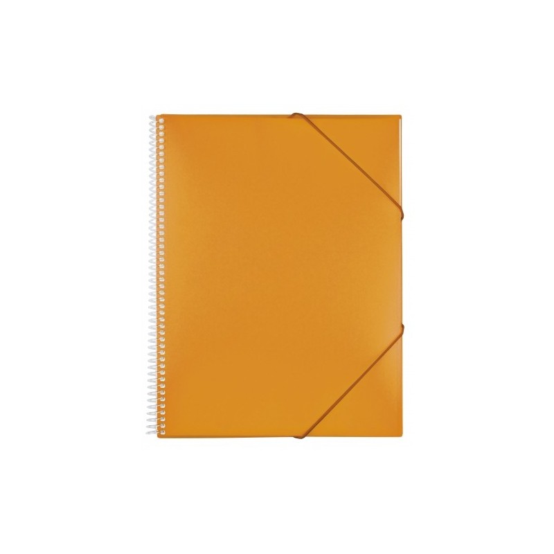CARPETA CON ESPIRAL 20 FUNDAS DIN A5 NARANJA