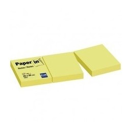 NOTA ADHESIVA PAPER-IN 40x50 100H AMARILLO 3 UNIDA