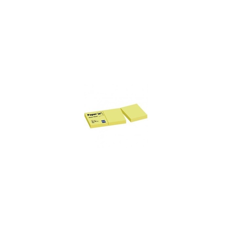 NOTA ADHESIVA PAPER-IN 40x50 100H AMARILLO 3 UNIDA