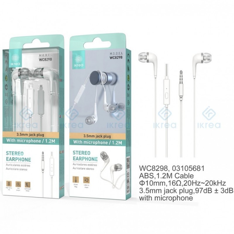 AURICULAR IKREA WC8298 ESTEREO CON MICROFONO 3.5MM