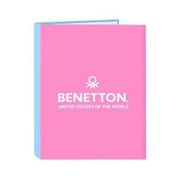 CARPETA FOLIO 4 ANILLAS MIXTAS BENETTON ROSA