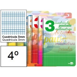 BLOC ESPIRAL CUARTO PAUTAGUIA 40H 3MM CON MARGEN