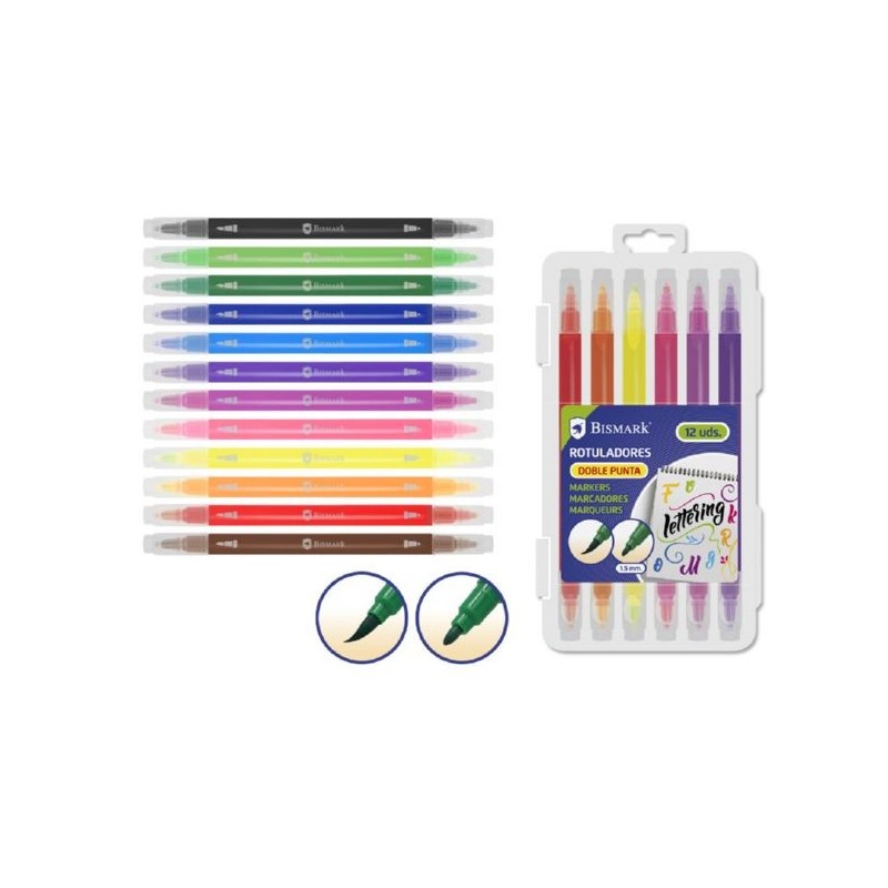 ROTULADOR LETTERING DOBLE PUNTA 12 COL