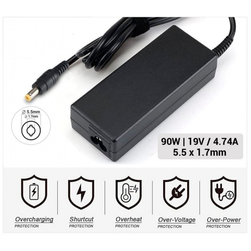 CARGADOR ACER 19V / 4.74A 5.5x1.7mm
