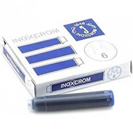 RECAMBIO PLUMA INOXCROM CAJA 6 UDS AZUL