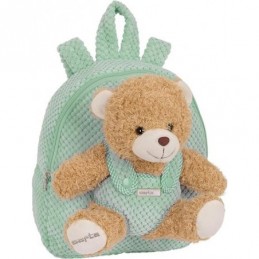 MOCHILA PREESCOLAR CON OSITO SAFTA TURQUESA