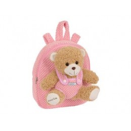 MOCHILA PREESCOLAR CON OSITO SAFTA ROSA