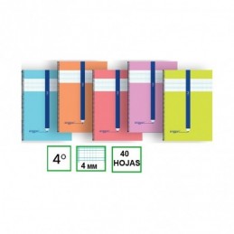LIBRETA A4 ERIGGAN CUADRO 4MM 50H 90G CARTONCILLO