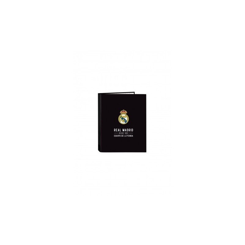 CARPETA FOLIO 4 ANILLAS MIXTAS REAL MADRID NEGRA