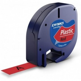 DYMO LETRATAG 91203 NEGRO SOBRE ROJO