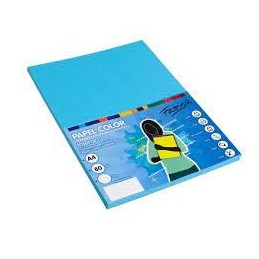 PAPEL A4 80GR P/100 AZUL TURQUESA