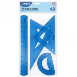 JUEGO REGLAS CAMPUS 4PZS FLEXIBLE AZUL