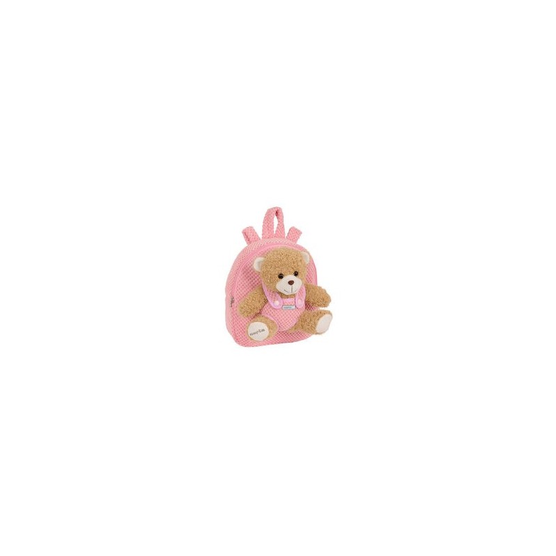 MOCHILA PREESCOLAR CON OSITO SAFTA ROSA