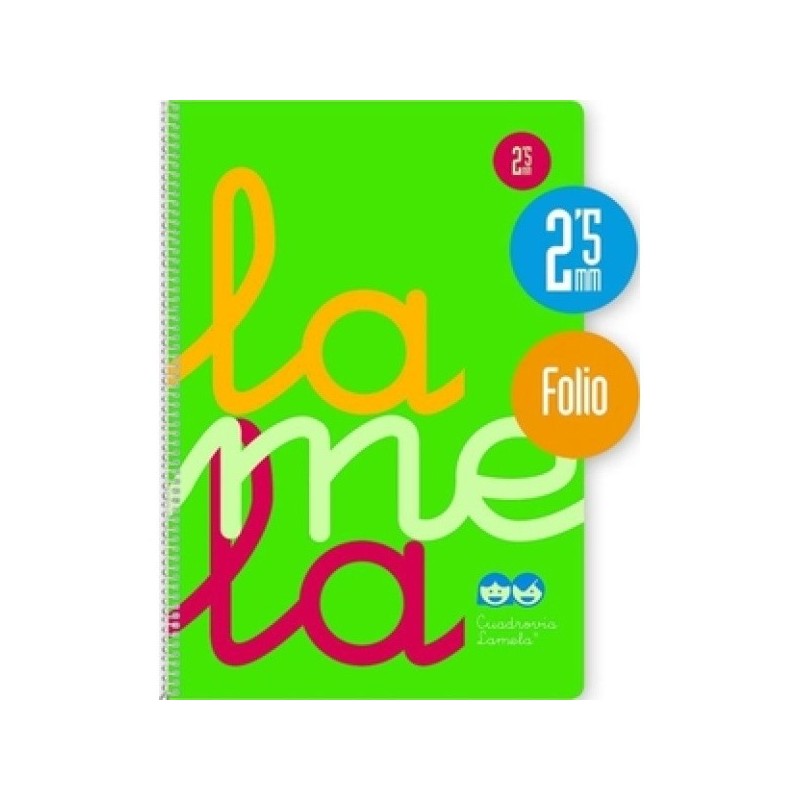 BLOC ESPIRAL FOLIO 80H 90GR CUADROVIA 2,5MM PLASTI