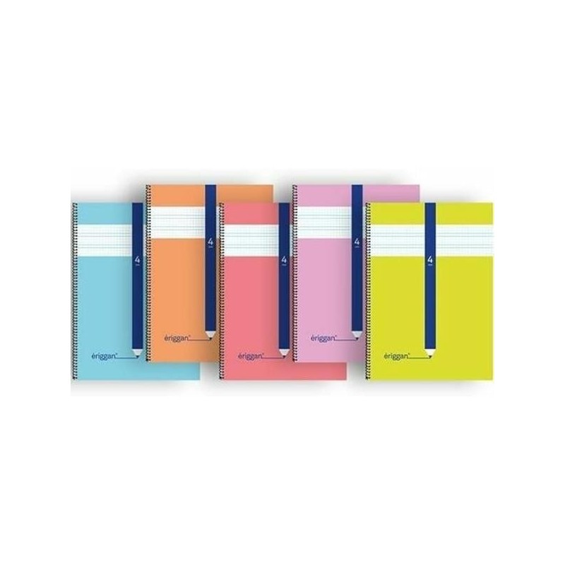BLOC FOLIO ERIGGAN CUADROVIA 4MM 80H 70GR TAPA CAR