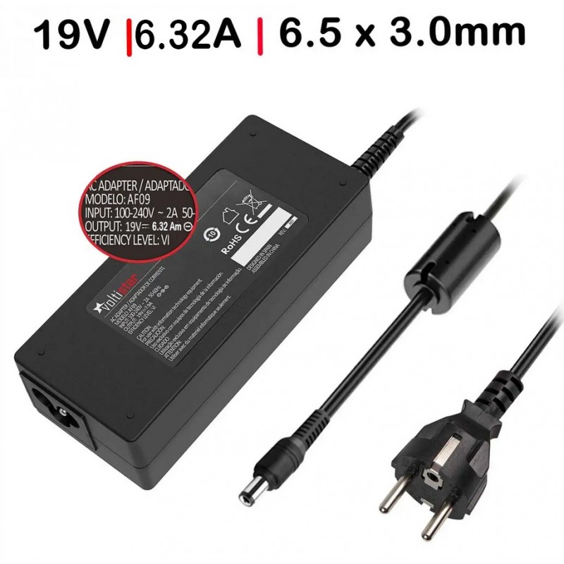 CARGADOR TOSHIBA 19V-6.32A (6.3x3.0mm) 120W