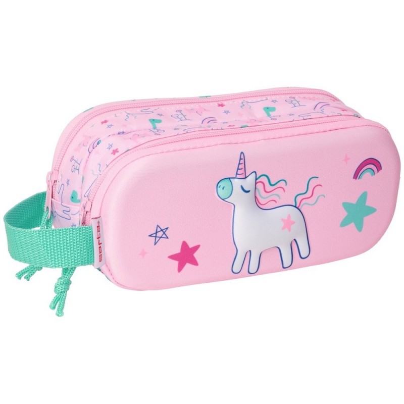 PORTATODO DOBLE 3D SAFTA 3D UNICORNIO