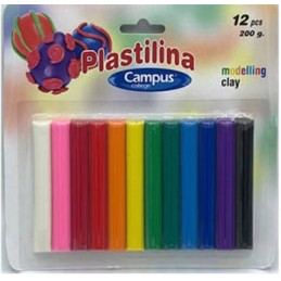 PLASTILINA CAMPUS BARRA 200GR SUR/12UDS