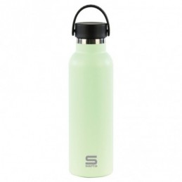 BOTELLA TERMO EXTERIOR GOMA METAL 600ML VERDE CLAR