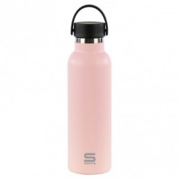 BOTELLA TERMO EXTERIOR GOMA METAL 600ML ROSA PASTE
