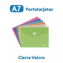 SOBRE PP TRANSLUCIDO A7 CIERRE TEXTIL SURTIDOS KAT