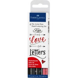 SET DE 4 ROTULADORES PINCEL FABER CASTELL PITT HAN