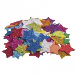 BLISTER 120 ESTRELLAS GOMA EVA ADHESIVA PURPURINA