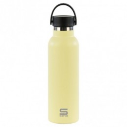 BOTELLA TERMO EXTERIOR GOMA METAL 600ML OCRE CLARO