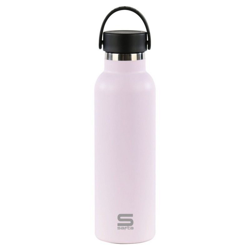 BOTELLA TERMO EXTERIOR GOMA METAL 600ML LILA