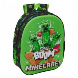 MOCHILA GUARDERIA 3D MINECRAFT REDONDA 33x25